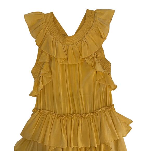 Ulla Johnson Dune Violeta Mustard Yellow Silk Maxi Dress Size 6 - Picture 5 of 13